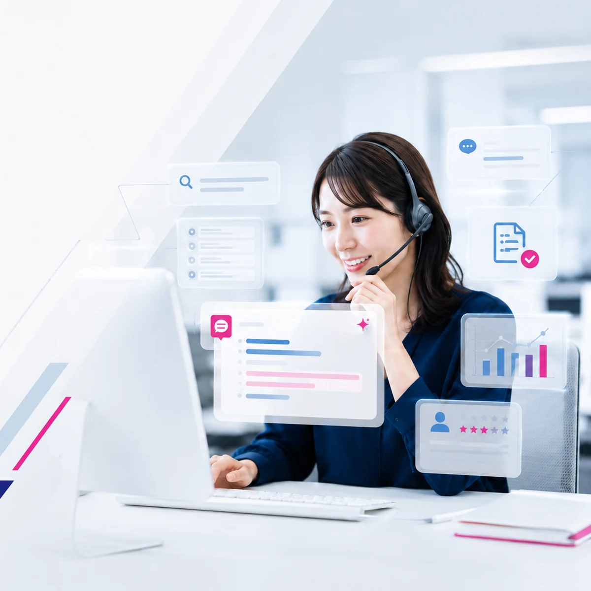 AIと人が協働するカスタマーサポートのイメージ